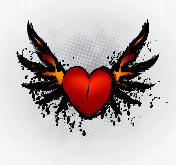 Srdce wings — Stockový vektor