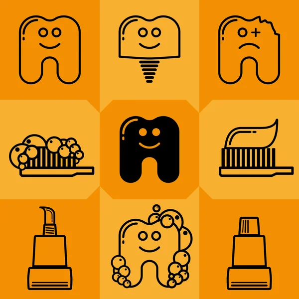 Juego de iconos de dientes 1 — Vector de stock