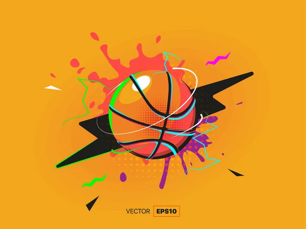 Bir Basketbol Topunun Vektör Illüstrasyonu — Stok Vektör