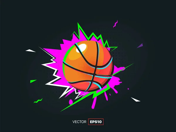 Vector Illustratie Van Een Basketbal — Stockvector