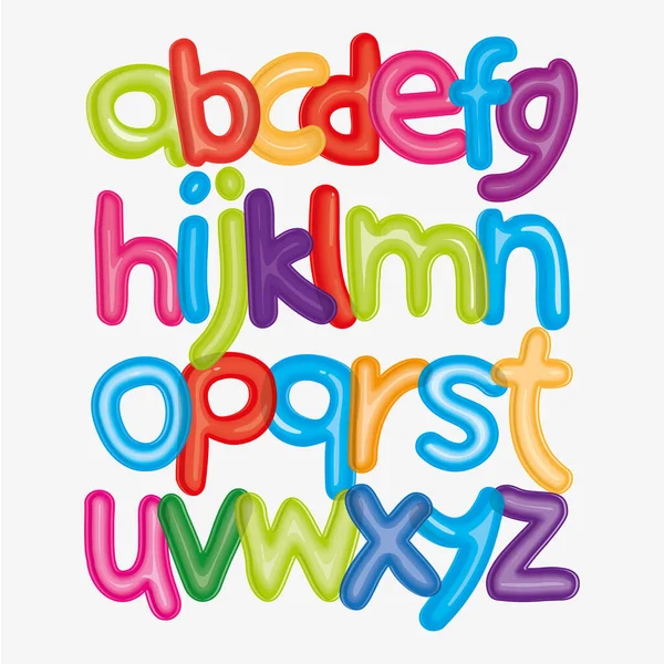 Design Fonte Estilo Divertido Letras Alfabeto Infantil Ilustração Vetorial —  Vetores de Stock