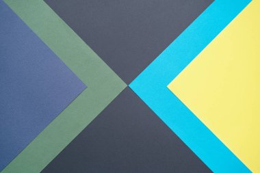 Mavi, sarı, siyah, yeşil, beş tonluk şeritli kağıt arka plan. Soyut arka plan modern hipster fütüristik. Doku tasarımı