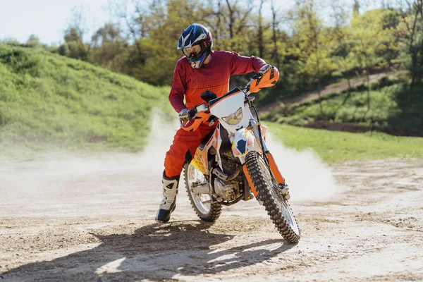 Ekstremalne Adrenaliny Motocross Jeździec Akcji Motocrossowy Sport Aktywny Tryb Życia — Zdjęcie stockowe