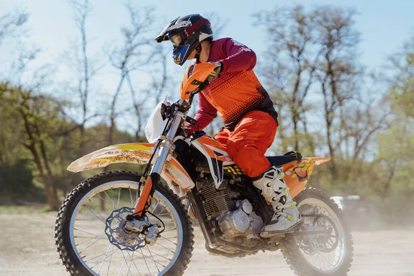 Extrema Adrenalina Motocross Rider Ação Desporto Motocross Estilo Vida Ativo — Fotografia de Stock