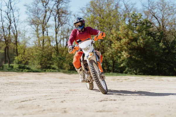 Ekstremalne Adrenaliny Motocross Jeździec Akcji Motocrossowy Sport Aktywny Tryb Życia — Zdjęcie stockowe