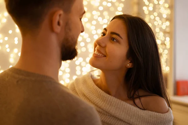 Zwei Fröhliche Schöne Süße Zarte Schöne Entzückende Niedliche Romantische Ehegatten — Stockfoto