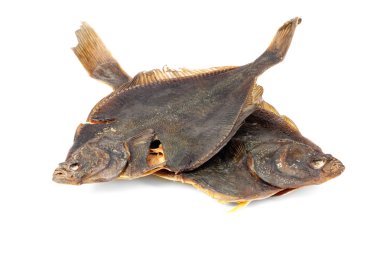 Salted flounder isolated on the white background clipart