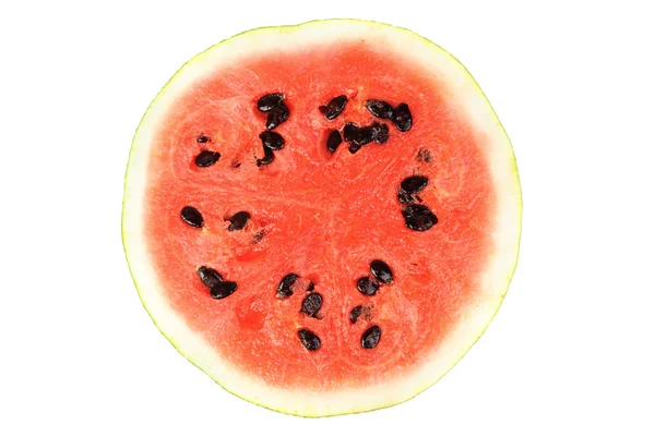 Scheibe Wassermelone isoliert auf weißem Hintergrund — Stockfoto