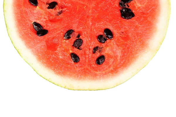 Slice of watermelon isolated on white background — Stock Photo, Image