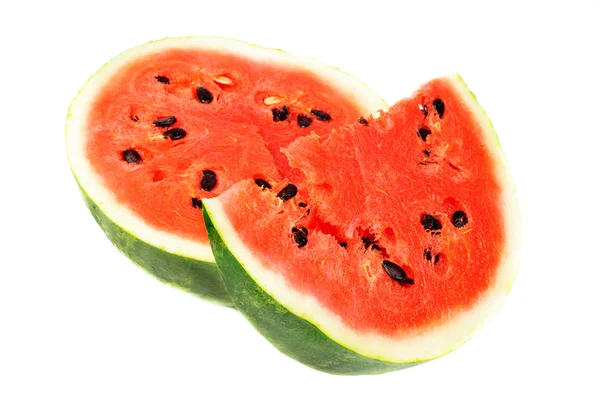 Slice of watermelon isolated on white background — Stock Photo, Image