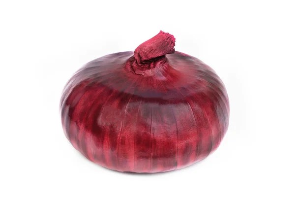 Uma cebola roxa isolada no fundo branco — Fotografia de Stock