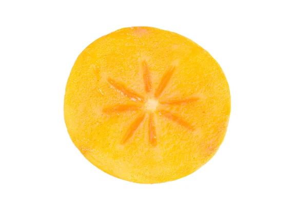 Persimmon fruit slice on white background — Stock Photo, Image
