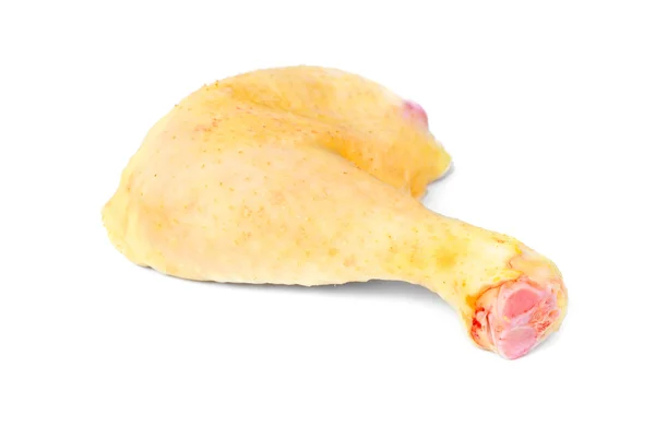 Cuisse de poulet cru isolé sur fond blanc — Photo