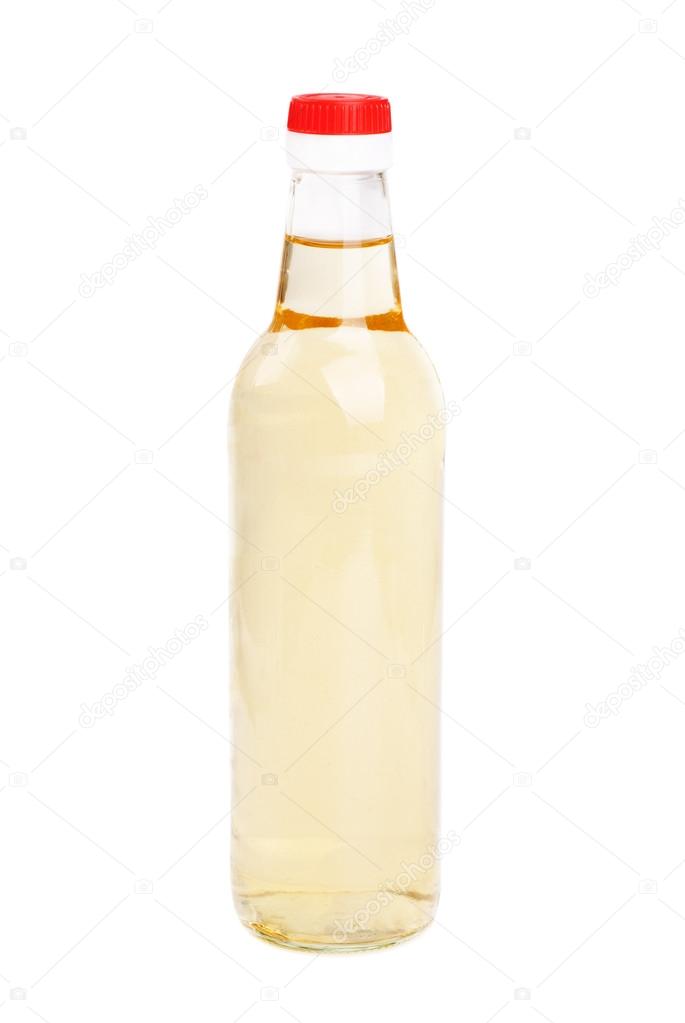 Vinegar bottles isolation on white background