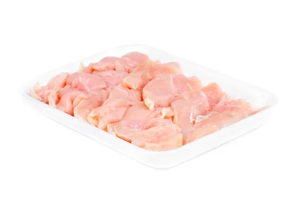 Chicken meat sliced isolated on white background — Stock Photo, Image