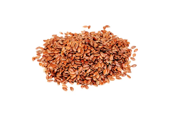 Close up of flax seeds isolated on white background — Stock Photo, Image
