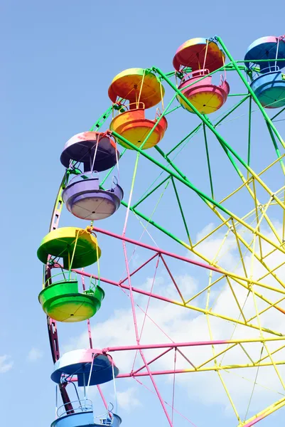 Ferris wheel on the blue sky background — Stock Photo, Image