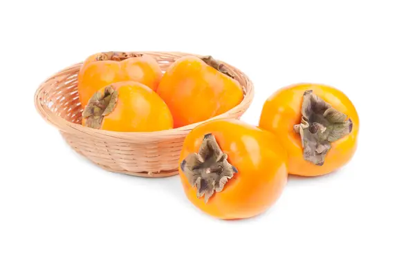 Persimmon frukt på vit bakgrund — Stockfoto