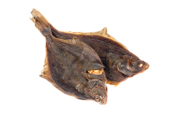 Salted flounder isolated on the white background