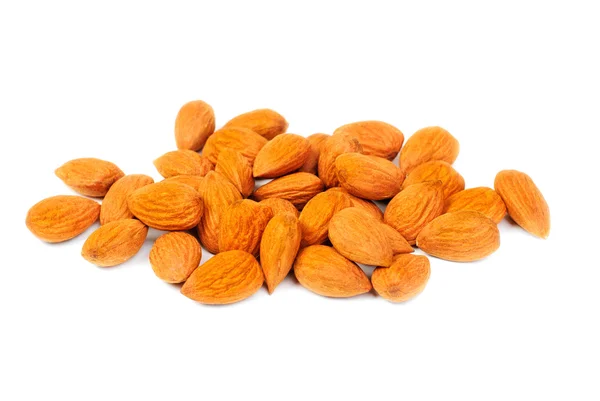 Dried almonds isolated on a white background — Stock Photo, Image