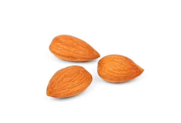 Dried almonds isolated on a white background — Stock Photo, Image