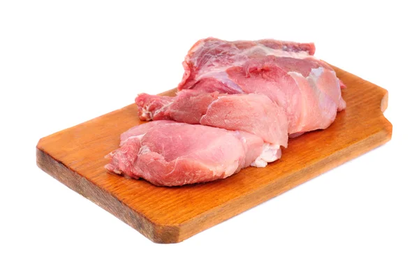 Rohes Fleisch isoliert auf weißem Hintergrund — Stockfoto