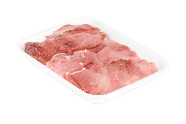 Rauw vlees geïsoleerd op witte achtergrond — Stockfoto