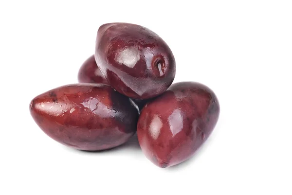 Olives Kalamata isolées sur fond blanc — Photo