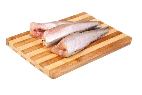 Frozen fish hake isolation on white — Stock Photo, Image