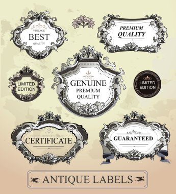 Vintage çerçeveli etiketleri