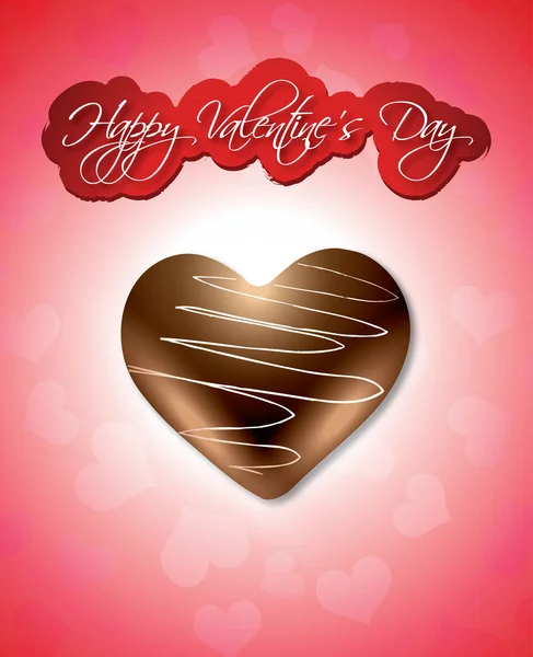 Sevgililer çikolata kalp — Stok Vektör