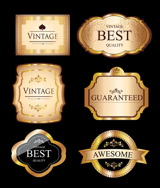Labels vintage — Vettoriale Stock