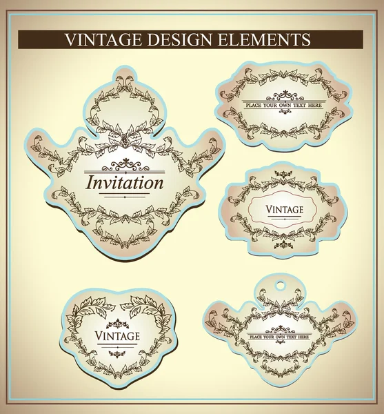 Set di elementi di design vintage — Vettoriale Stock