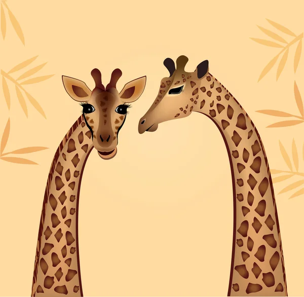 Giraffes family — Stock Vector