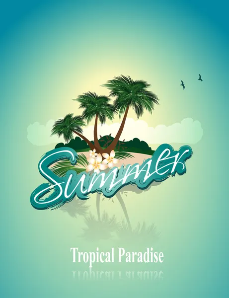 Isla tropical — Vector de stock