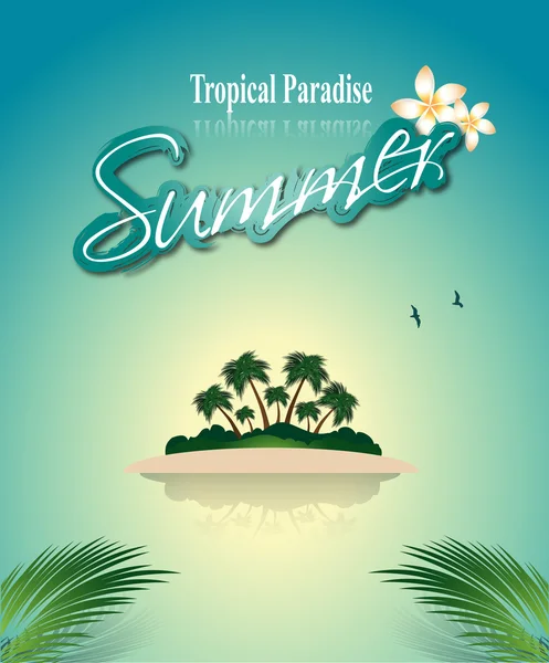 Isla tropical — Vector de stock