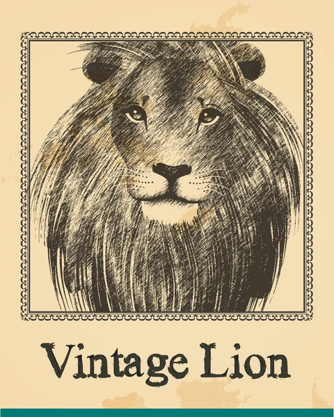 Vintage lejon — Stock vektor