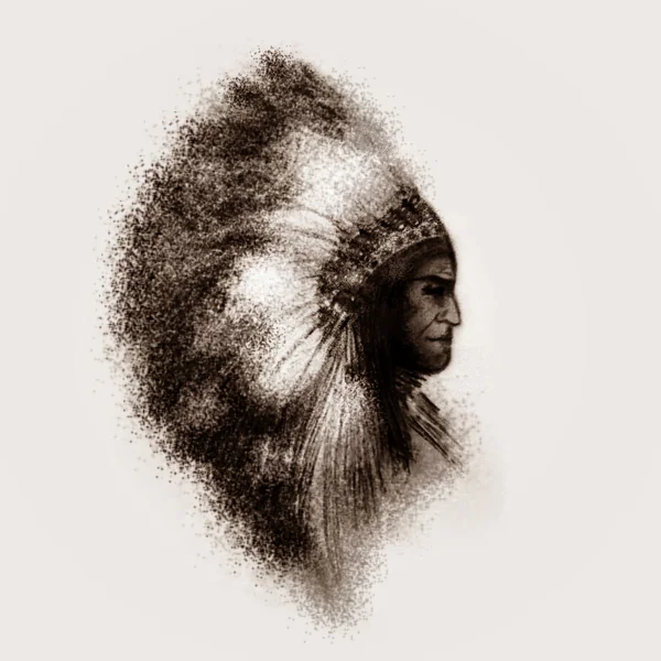 Native American indian chief — Stockfoto