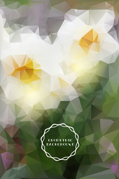 Abstraktes polygonales Hintergrund-Blumenmosaik — Stockvektor