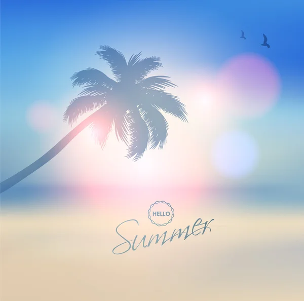 Palm tree sunset — Stock vektor