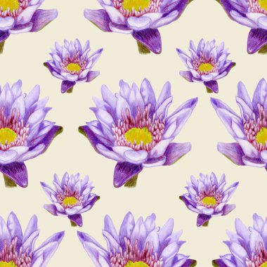 lotus çizilmiş seamless modeli