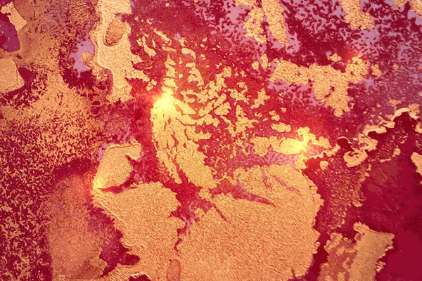 Vermelho, marrom e ouro brilhando fundo de mármore abstrato — Vetor de Stock