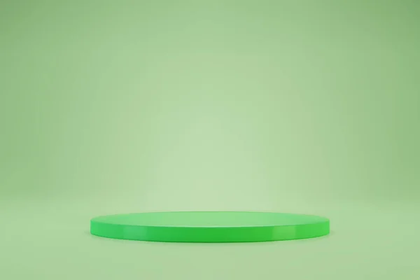 3D światło zielone okrągłe podium na pastelowym tle — Wektor stockowy