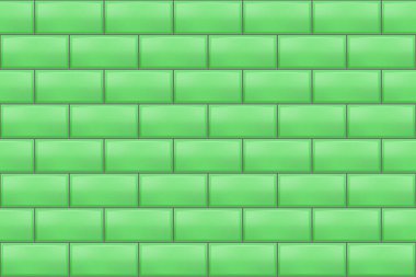 Metro fayans deseni. Yeşil pürüzsüz tuğla arkaplan
