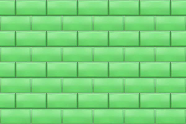 Subway tile pattern. Green seamless brick background — Stock Vector