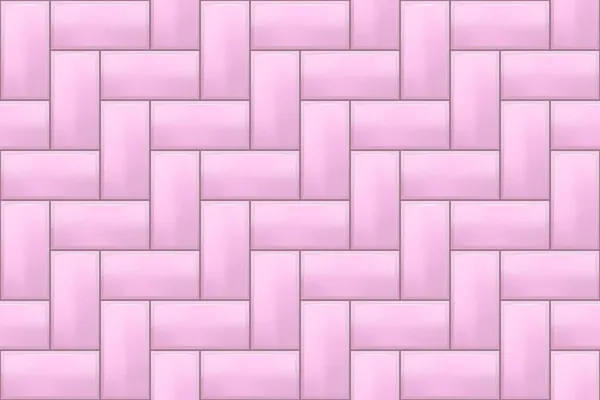 Różowy bezszwowy wzór płytek ze śledzia w metrze. Tło cegły — Wektor stockowy
