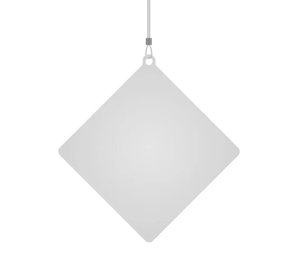 Vierkante bungelaar opknoping van plafond realistische mockup — Stockvector