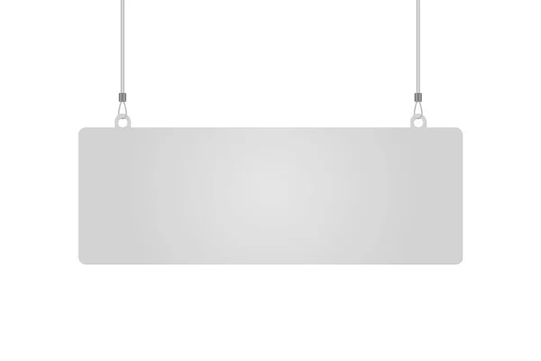 Rechthoekige bungelaar opknoping van plafond realistische mockup — Stockvector