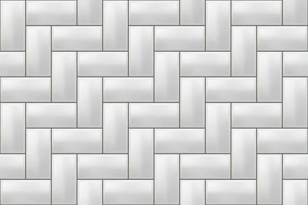 White seamless subway herringbone tile pattern. Brick background — Stock Vector