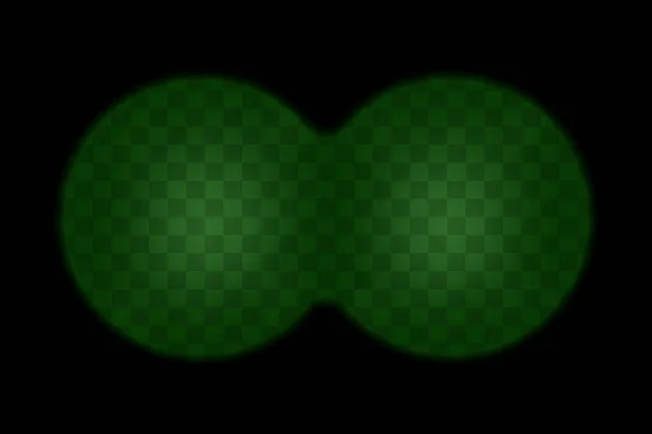 Pencari binokular layar hijau dengan latar belakang transparan - Stok Vektor